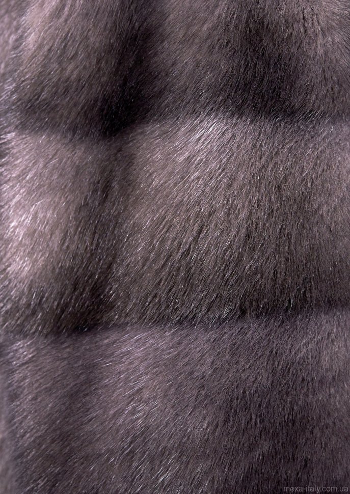 Купить  Норковый полушубок серого цвета графит поперечка Изабелла (арт.7012) по самой низкой цене